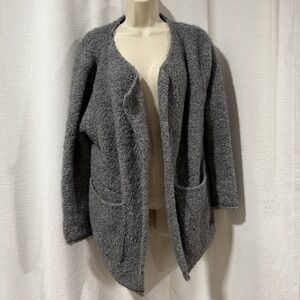 Women's Sweater Large Grey Cardigan‎ Alpaca Wool Blend Made in Italy Unbranded